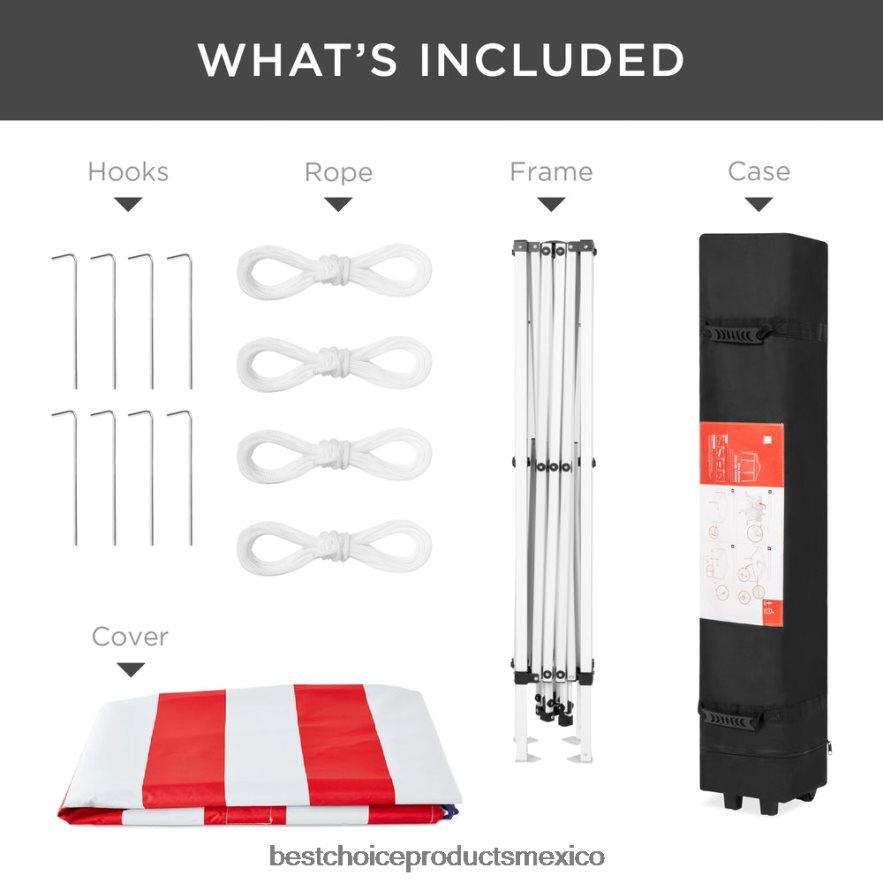 vida al aire libre | Tienda de campaña con dosel emergente portátil para exteriores con estuche de transporte, 10x10 pies Best Choice Products bandera estadounidense X080FZ1157