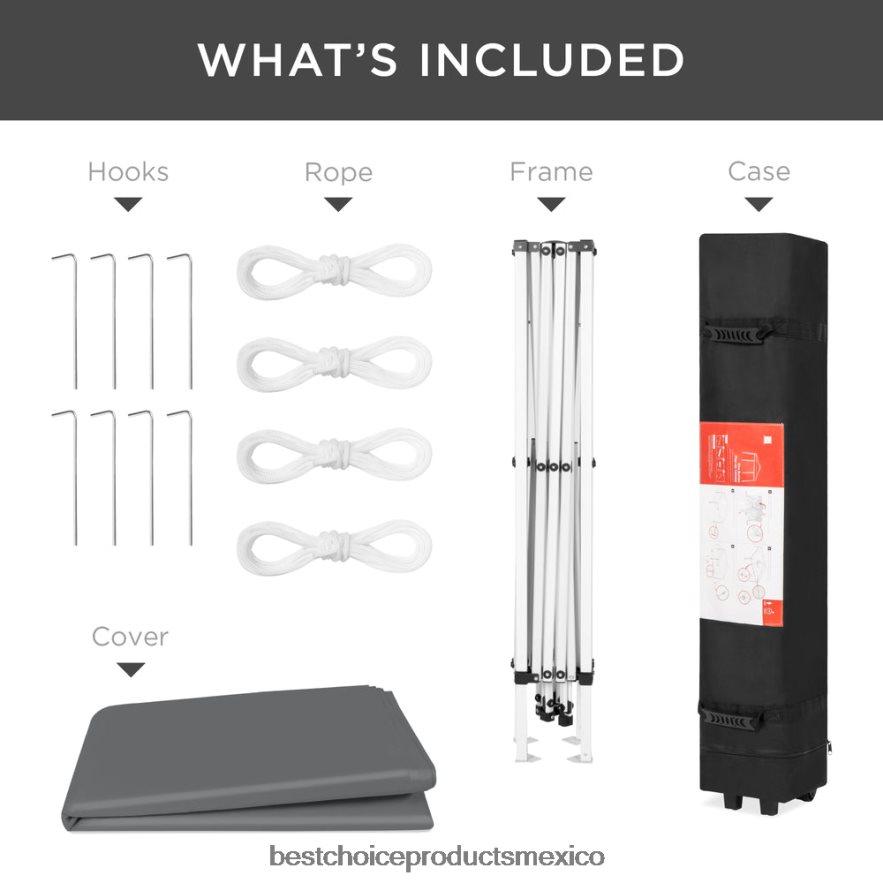 vida al aire libre | Tienda de campaña con dosel emergente portátil para exteriores con estuche de transporte, 10x10 pies Best Choice Products gris oscuro X080FZ1151