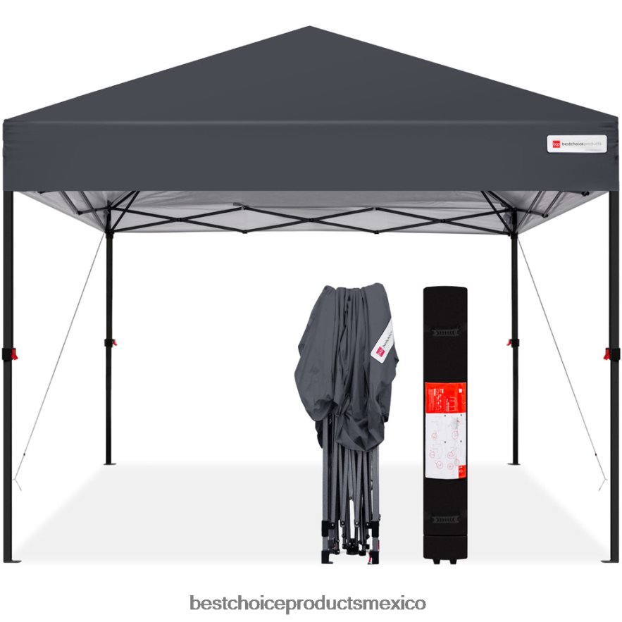 vida al aire libre | Toldo desplegable instantáneo para una sola persona con bolsa con ruedas Best Choice Products gris X080FZ1051