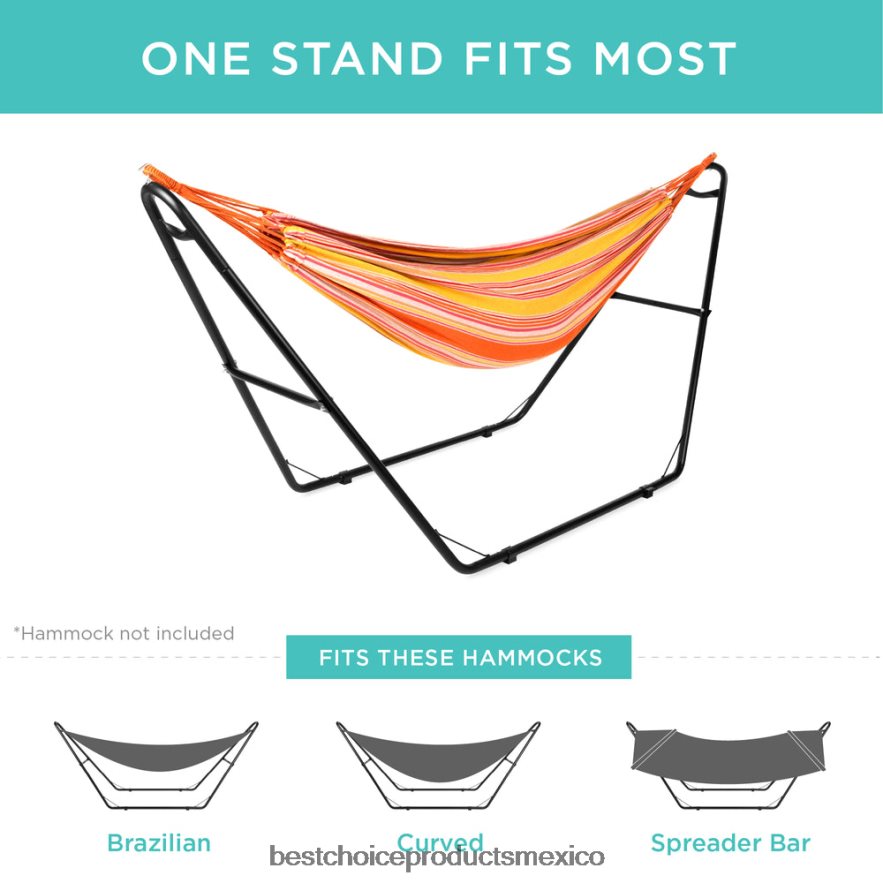 vida al aire libre | soporte de hamaca ajustable para hamacas de 9 a 14 pies Best Choice Products negro X080FZ423