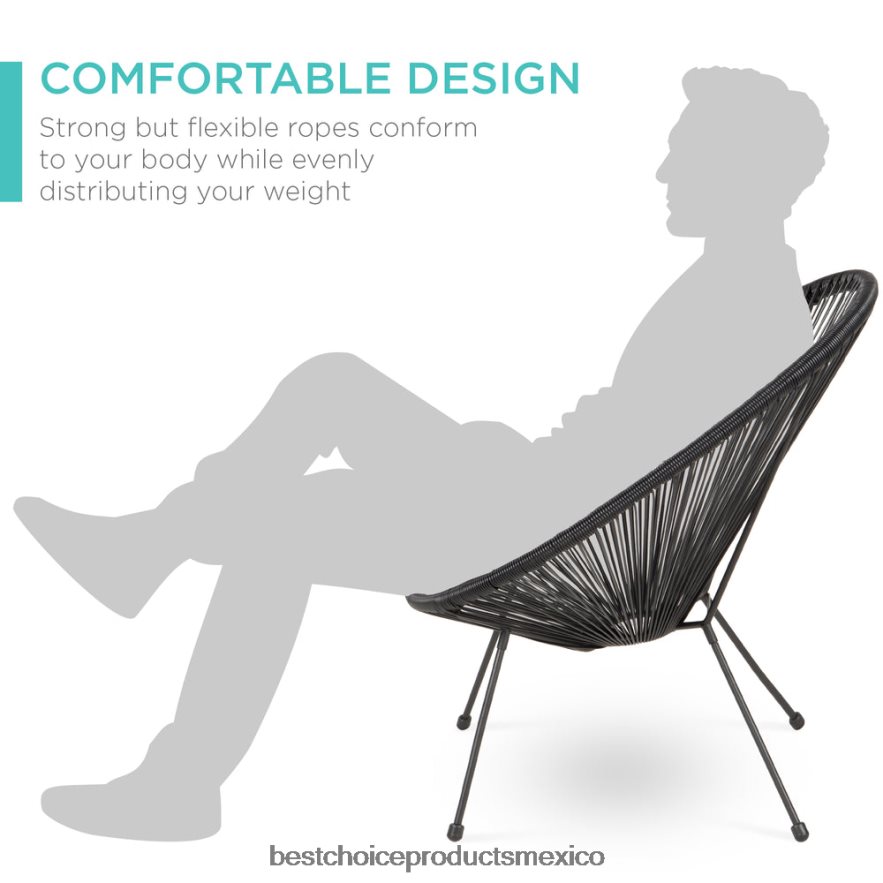 vida al aire libre | Juego de conversación Acapulco de 4 piezas para todo clima con mesa y sofá de dos plazas Best Choice Products negro X080FZ914