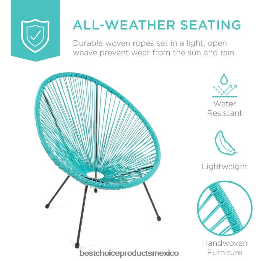 vida al aire libre | Juego de conversación Acapulco de 4 piezas para todo clima con mesa y sofá de dos plazas Best Choice Products verde azulado X080FZ913