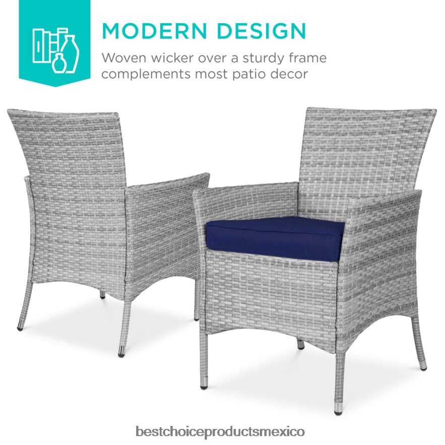 vida al aire libre | Juego de mesa de comedor de mimbre para patio de 5 piezas con 4 sillas Best Choice Products Armada X080FZ407