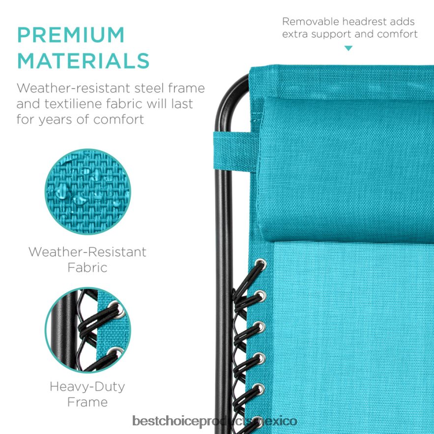 vida al aire libre | Juego de 2 sillones reclinables ajustables de gravedad cero para patio con portavasos Best Choice Products azul eléctrico X080FZ816