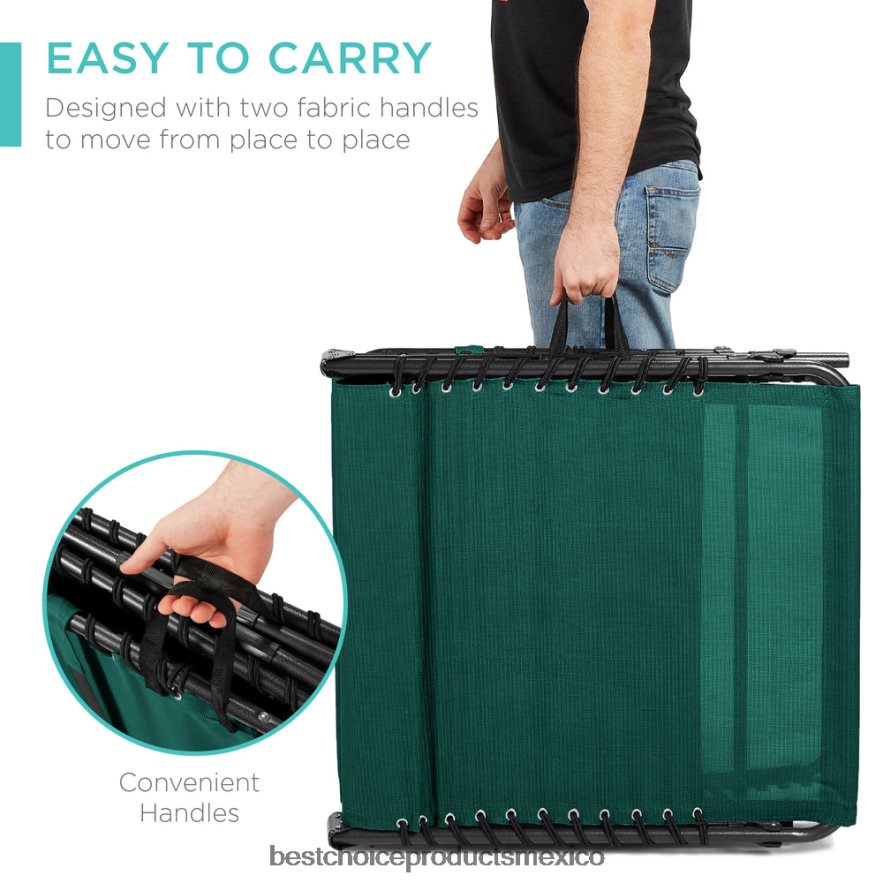 vida al aire libre | Sillón reclinable portátil para patio con almohada Best Choice Products bosque verde X080FZ839