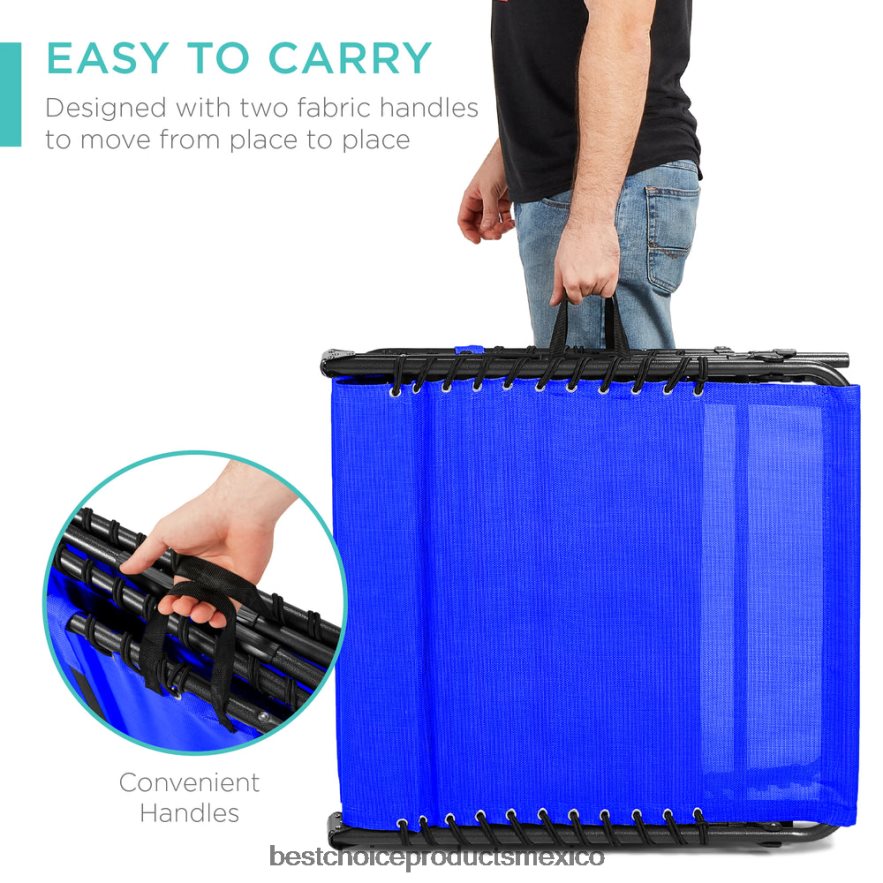 vida al aire libre | Sillón reclinable portátil para patio con almohada Best Choice Products recurso azul X080FZ838