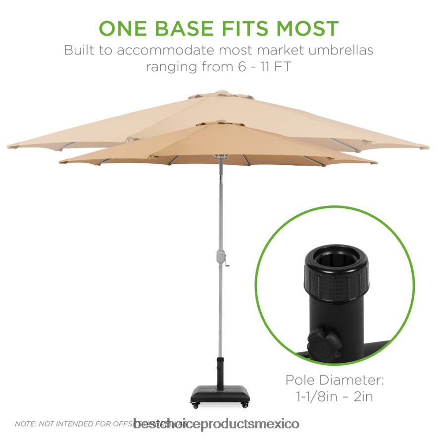 vida al aire libre | 81 libras. Soporte de base de paraguas de hormigón resistente con ruedas Best Choice Products negro X080FZ420