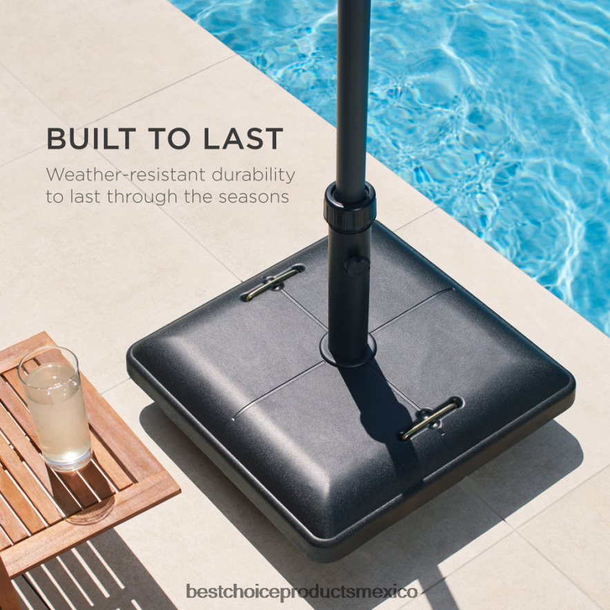 vida al aire libre | 81 libras. Soporte de base de paraguas de hormigón resistente con ruedas Best Choice Products negro X080FZ420