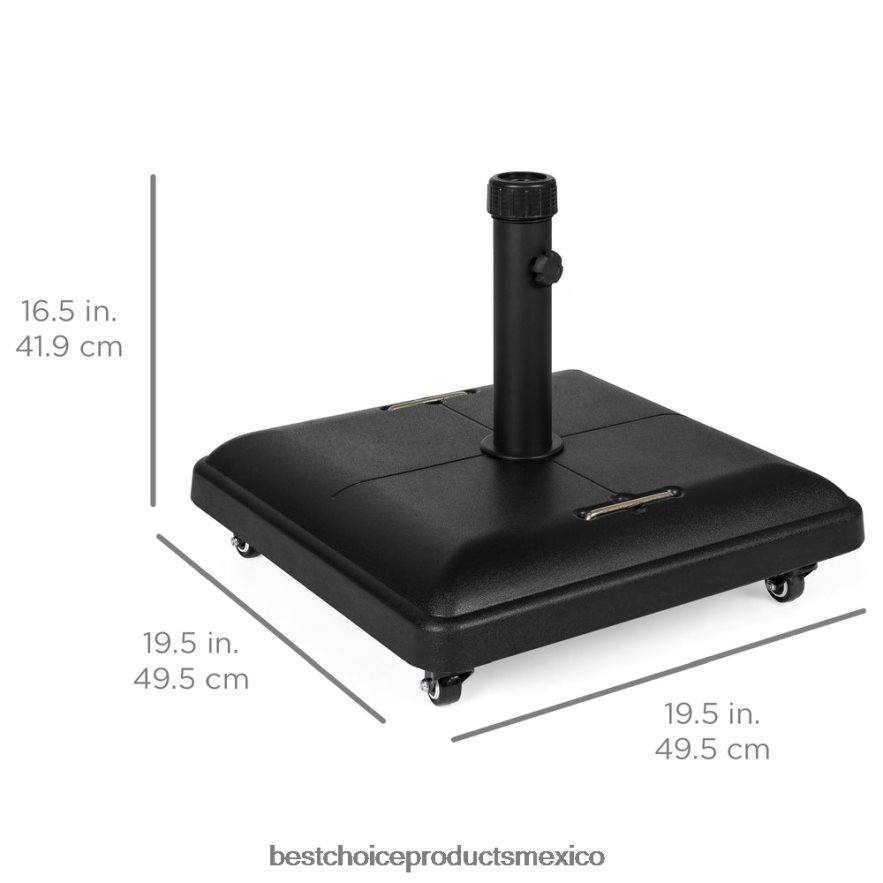 vida al aire libre | 81 libras. Soporte de base de paraguas de hormigón resistente con ruedas Best Choice Products negro X080FZ420