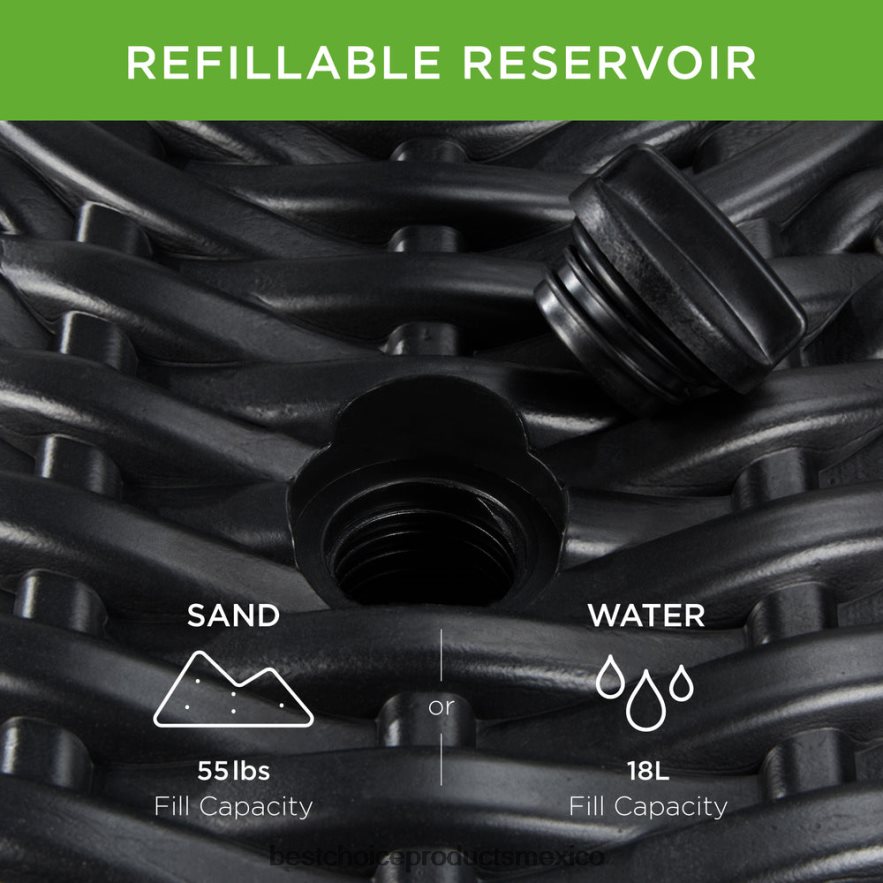 vida al aire libre | Accesorio de soporte de poste de base de sombrilla de plástico para patio con perilla ajustable Best Choice Products mimbre sintético negro X080FZ916