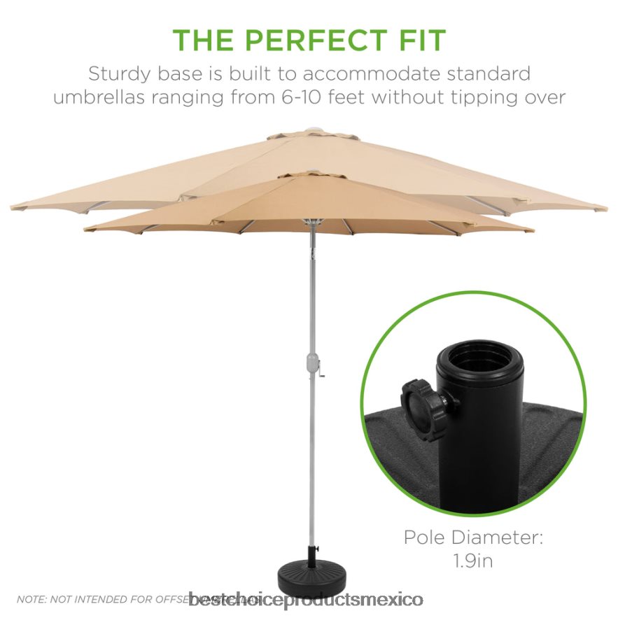vida al aire libre | Accesorio de soporte de poste de base de sombrilla de plástico para patio con perilla ajustable Best Choice Products negro X080FZ424