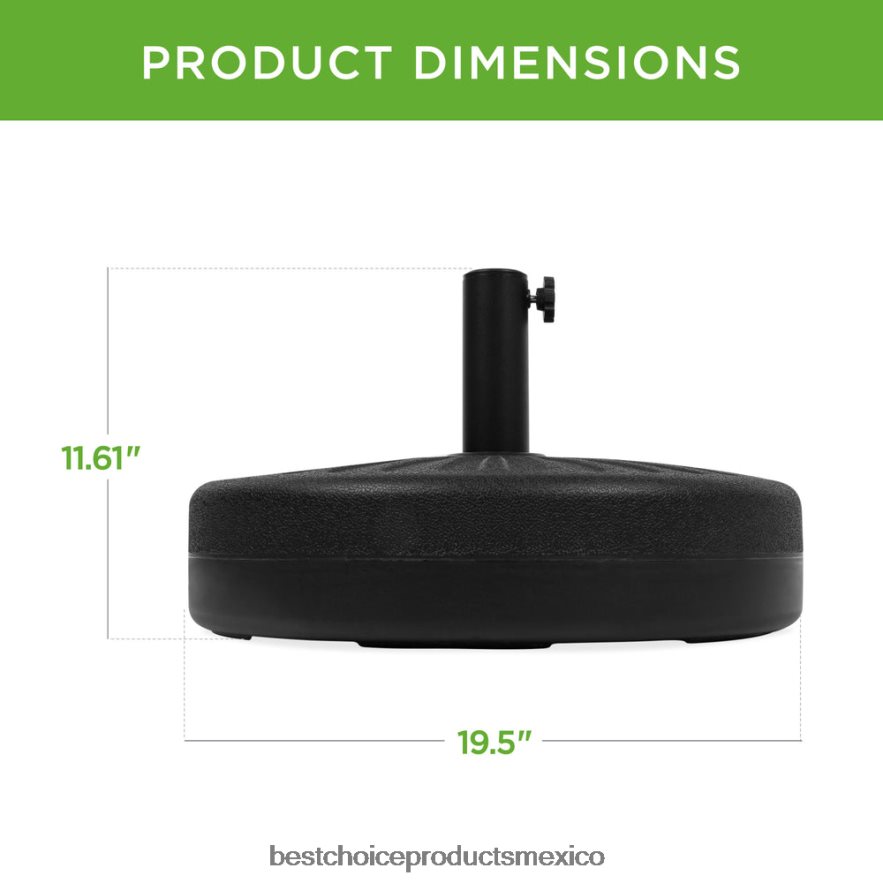 vida al aire libre | Accesorio de soporte de poste de base de sombrilla de plástico para patio con perilla ajustable Best Choice Products negro X080FZ424