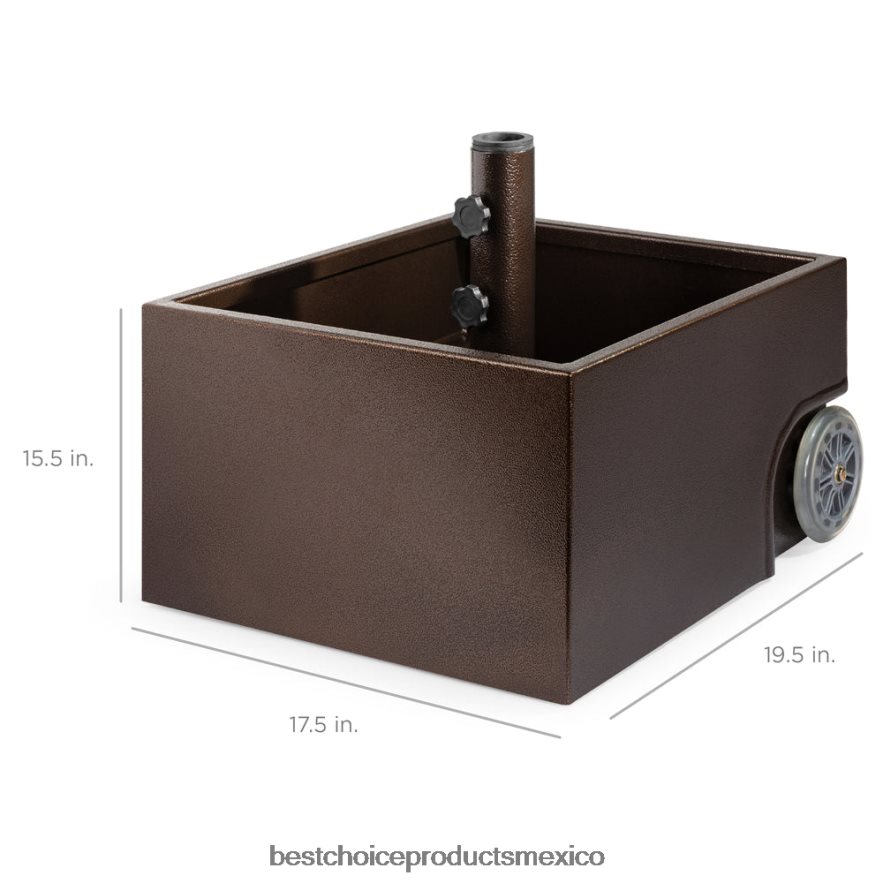 vida al aire libre | Base de paraguas de acero portátil que soporta hasta 150 libras con macetero rellenable y ruedas. Best Choice Products marrón X080FZ422