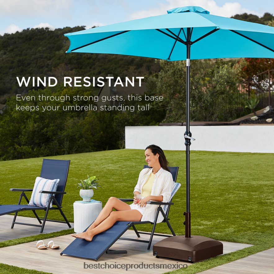 vida al aire libre | Base para paraguas móvil rellenable con 4 ruedas, 2 candados, capacidad de 123 lb Best Choice Products bronce X080FZ419