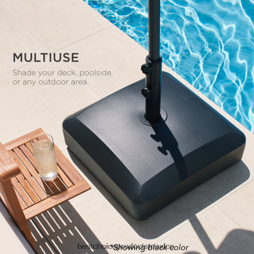 vida al aire libre | Base para paraguas móvil rellenable con 4 ruedas, 2 candados, capacidad de 123 lb Best Choice Products bronce X080FZ419