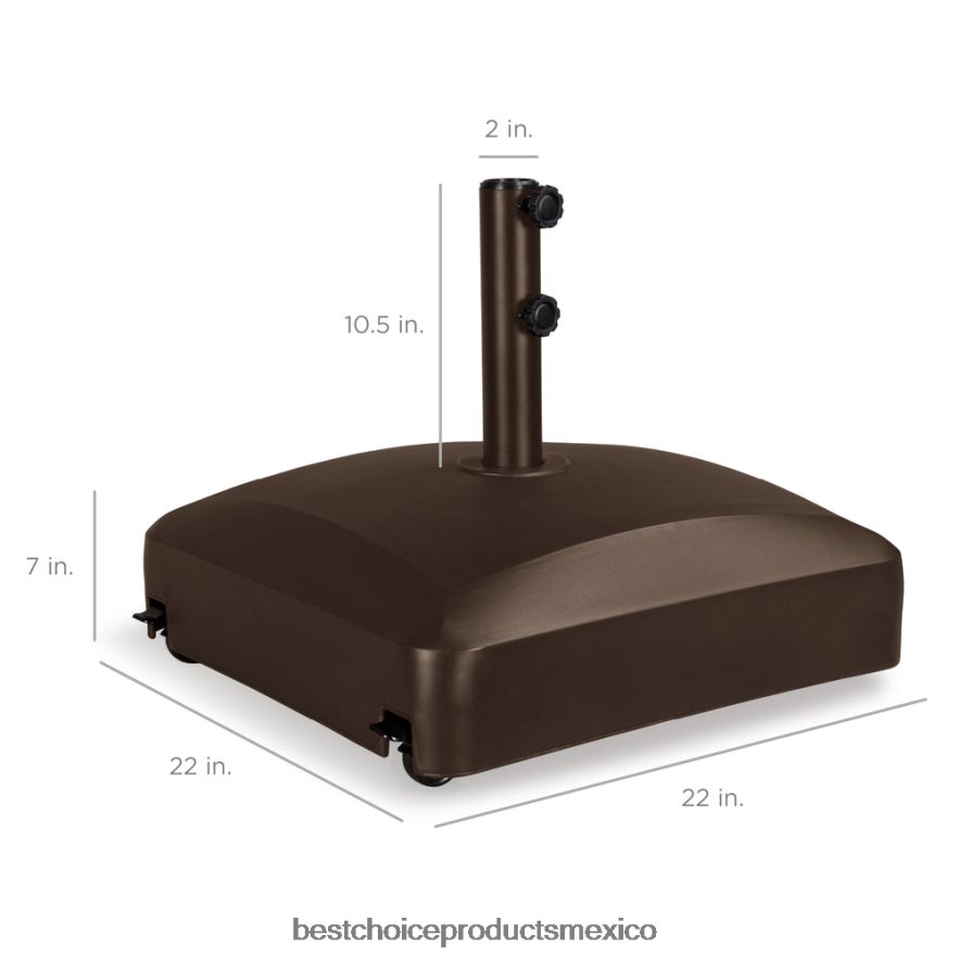 vida al aire libre | Base para paraguas móvil rellenable con 4 ruedas, 2 candados, capacidad de 123 lb Best Choice Products bronce X080FZ419