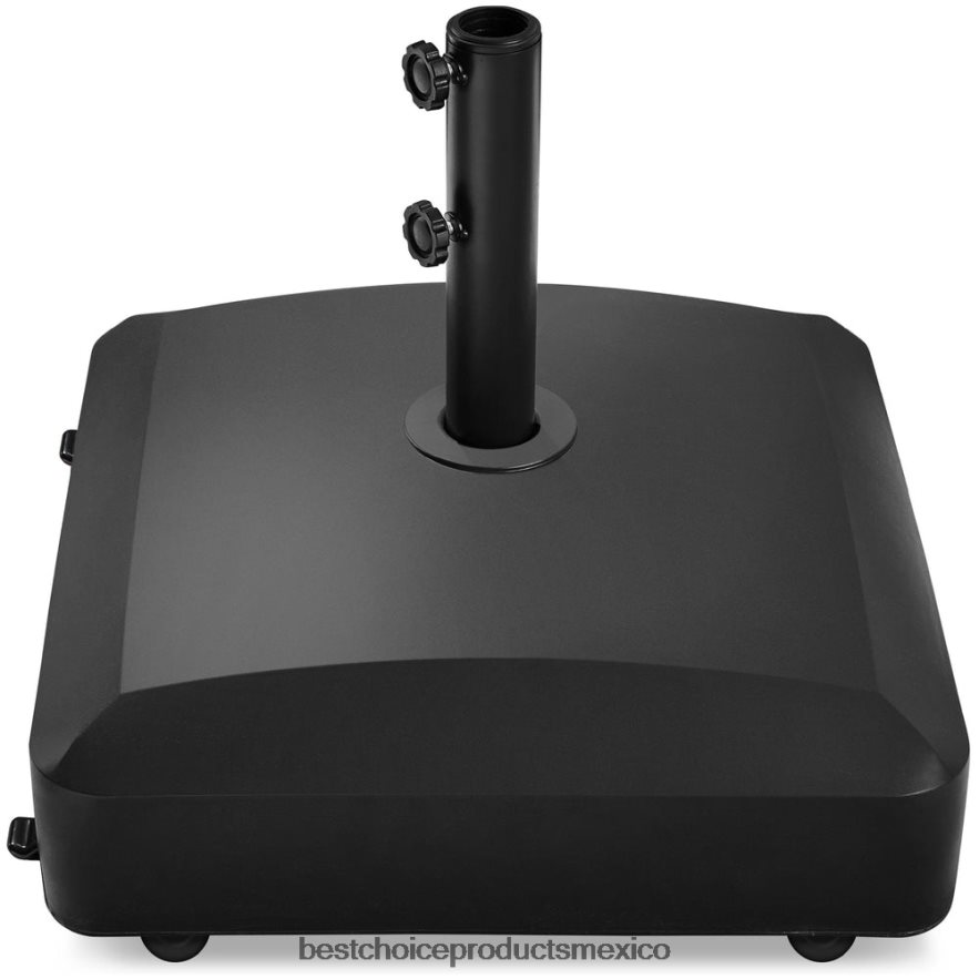 vida al aire libre | Base para paraguas móvil rellenable con 4 ruedas, 2 candados, capacidad de 123 lb Best Choice Products negro X080FZ418