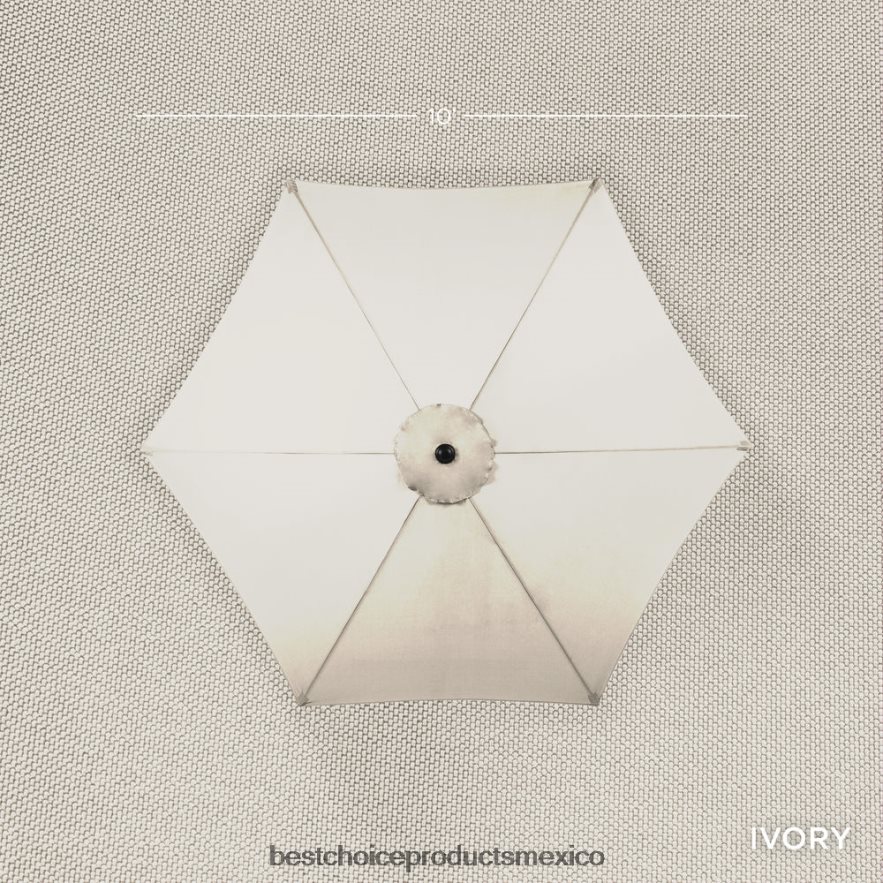 vida al aire libre | Decoración de sombrilla de patio de mercado de acero al aire libre con inclinación y elevación de manivela Best Choice Products Marfil X080FZ1380