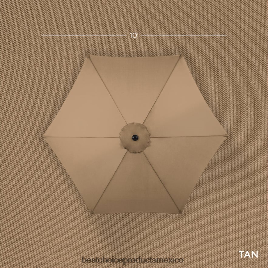 vida al aire libre | Decoración de sombrilla de patio de mercado de acero al aire libre con inclinación y elevación de manivela Best Choice Products broncearse X080FZ1366