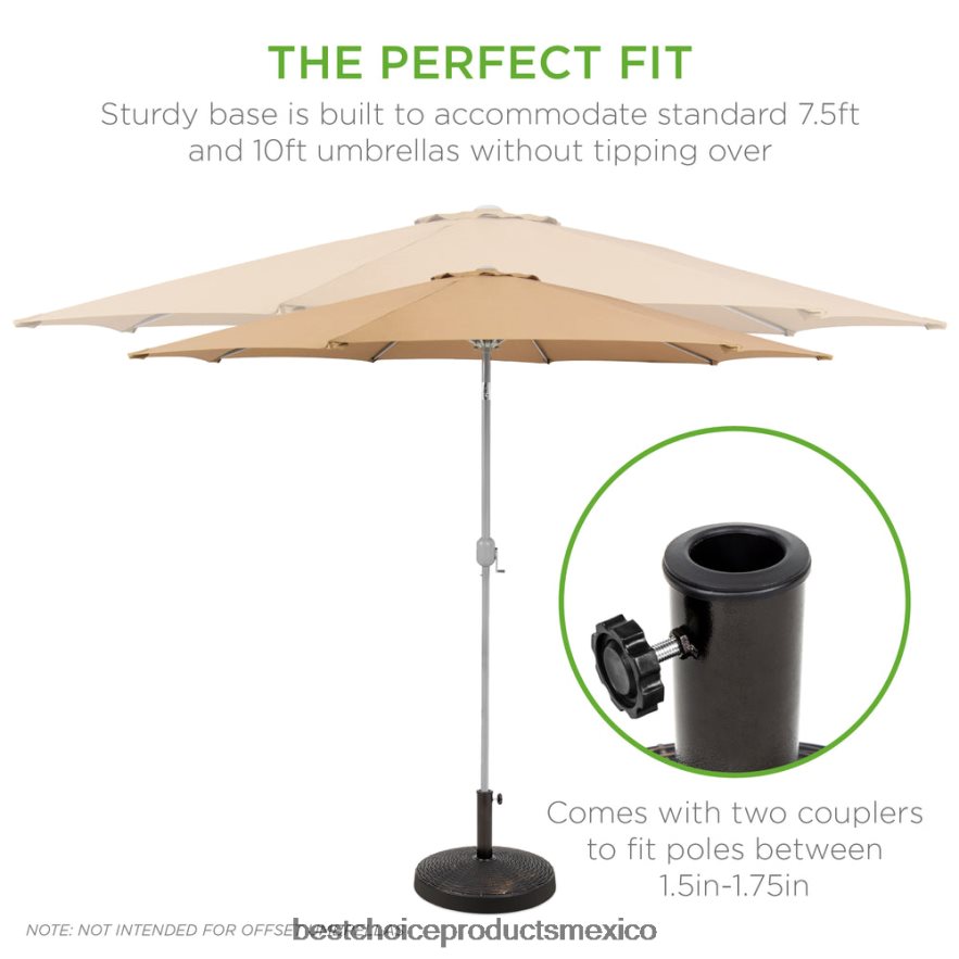 vida al aire libre | Paragüero redondo de mimbre de 55 lb con acabado en bronce ennegrecido Best Choice Products negro X080FZ1416