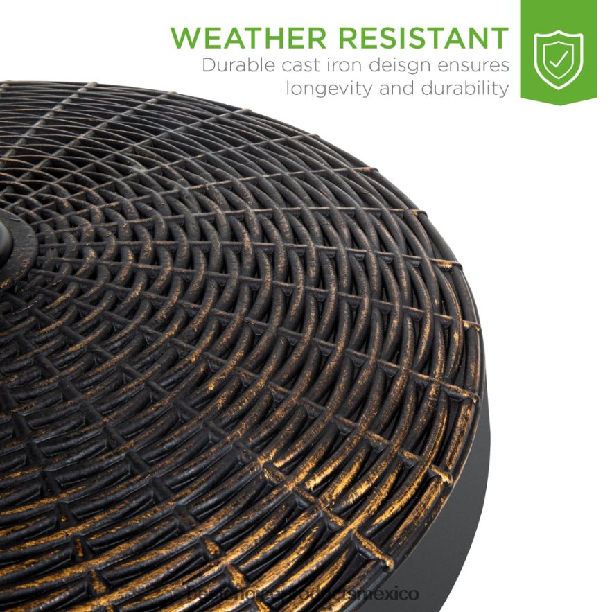 vida al aire libre | Paragüero redondo de mimbre de 55 lb con acabado en bronce ennegrecido Best Choice Products negro X080FZ1416