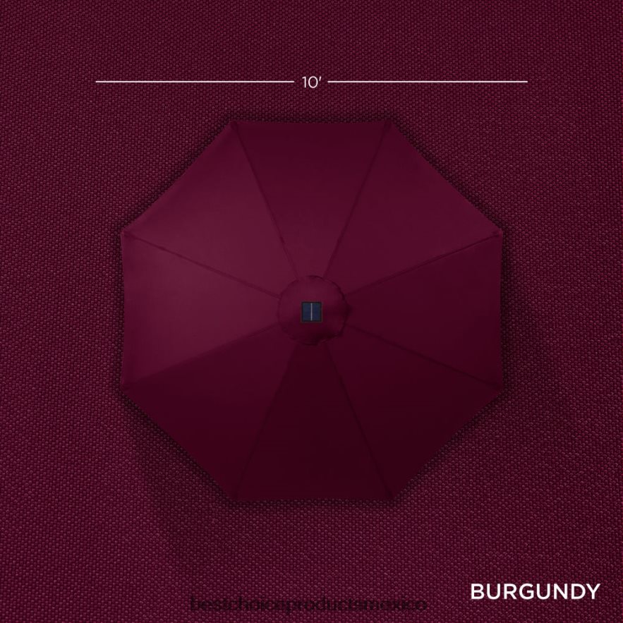 vida al aire libre | Sombrilla de patio con luz LED solar con ajuste de inclinación, resistencia a los rayos UV Best Choice Products borgoña X080FZ1337