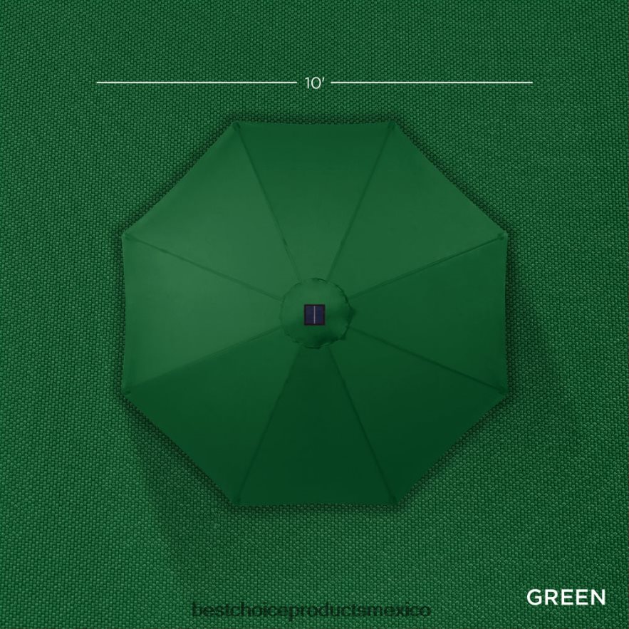 vida al aire libre | Sombrilla de patio con luz LED solar con ajuste de inclinación, resistencia a los rayos UV Best Choice Products verde X080FZ1343