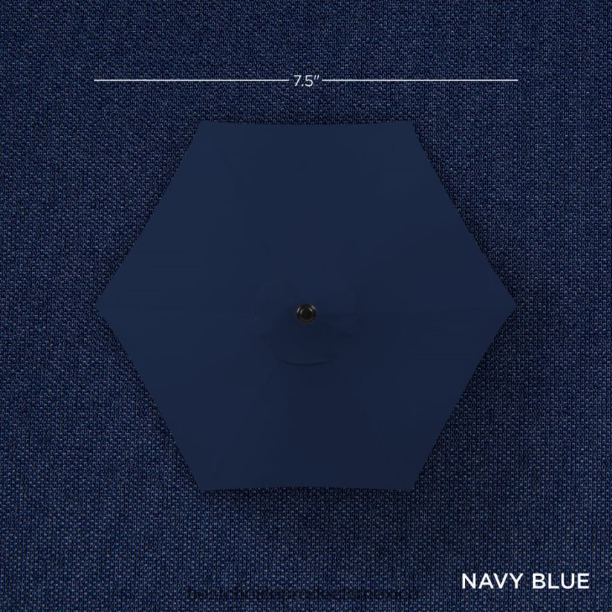 vida al aire libre | Sombrilla solar para patio al aire libre con botón de inclinación y manivela Best Choice Products Azul marino X080FZ859