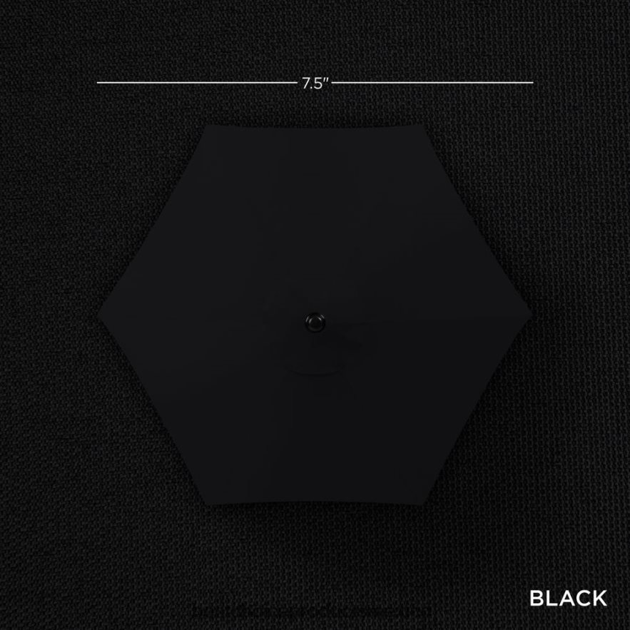 vida al aire libre | Sombrilla solar para patio al aire libre con botón de inclinación y manivela Best Choice Products negro X080FZ861