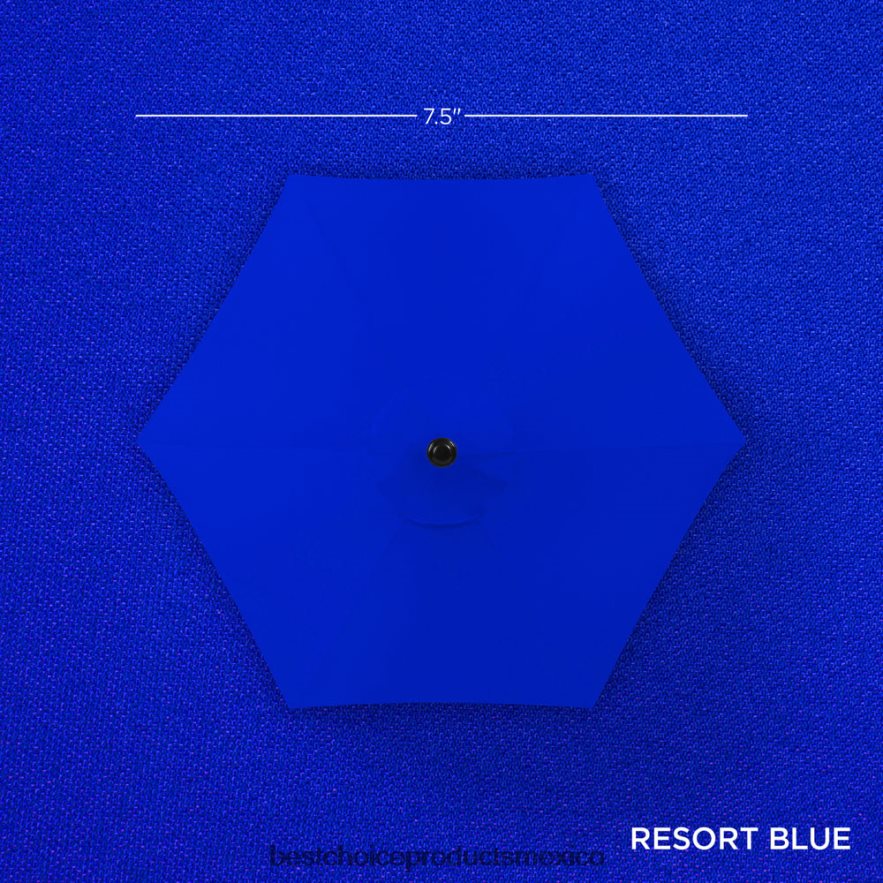 vida al aire libre | Sombrilla solar para patio al aire libre con botón de inclinación y manivela Best Choice Products recurso azul X080FZ867