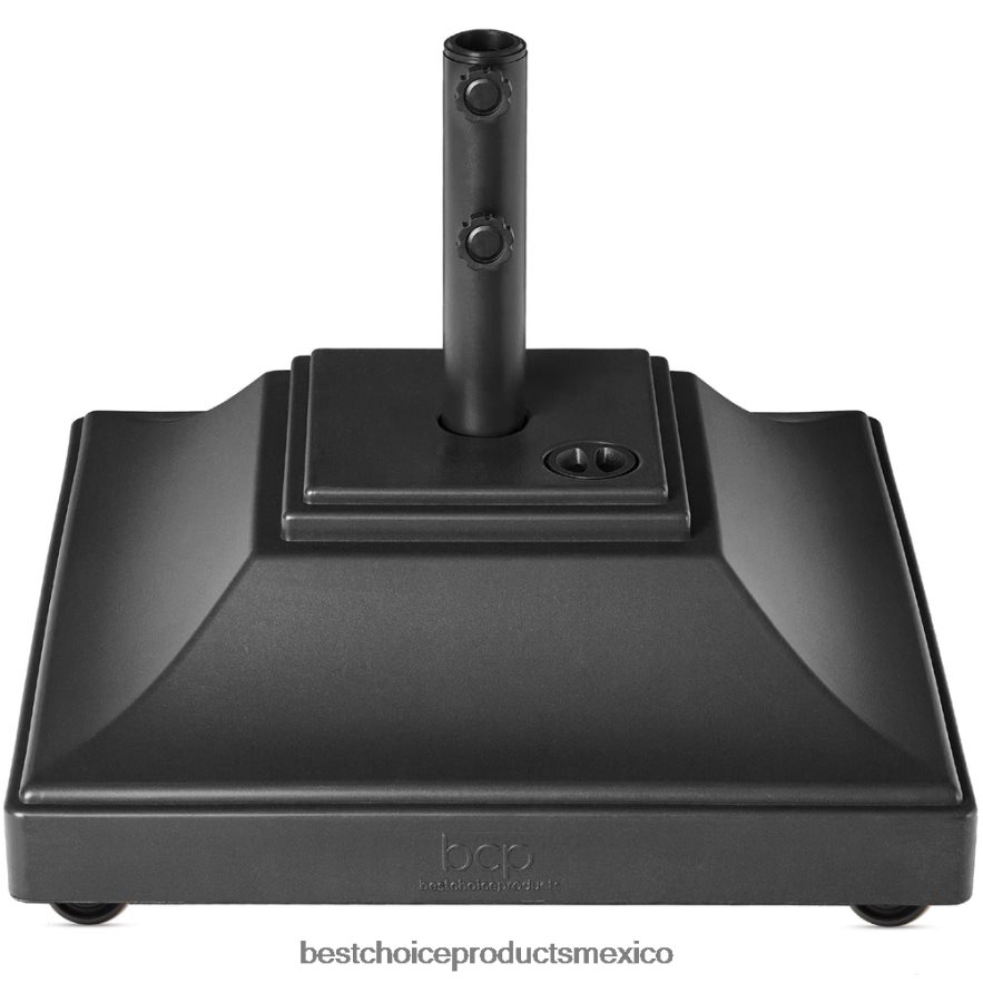 vida al aire libre | base móvil para sombrilla, soporte rellenable con 4 ruedas, 2 candados, capacidad de 120 lb Best Choice Products negro X080FZ1442